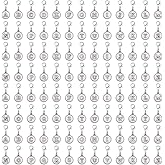 SUPERFINDINGS 104Pcs 26 Letter Charms Clip On Charm Zipper Pulls Charms Alloy A to Z Alphabet Charm with Lobster Clasp Letter Antique Silver Decorations for Keychain Purse Backpack Ornament