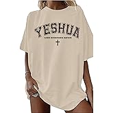 Christian Shirts for Women Oversized YHWH Graphic Shirt Jesus Faith Inspirational Casual Tee Tops
