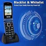 uleway 4G Big Button Senior Flip Phone 2.4/1.8 IPS SOS Dock Blue view 5