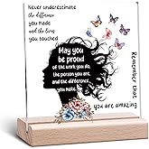 Inspirational Clear Desk Sign for Women Teachers Coworkers Desk Sign for Office Thank You Gifts for Coworkers Employee Friend Motivational Office Home Signs Decor Farewell Retirement Decor Gift