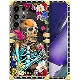 DAIZAG Compatible with Samsung Galaxy S25 Ultra Case,Cranium Flowers-A Golden Decoration Soft TPU Protective Cover Shell Case Anti-Scratch for Samsung Galaxy S25 Ultra