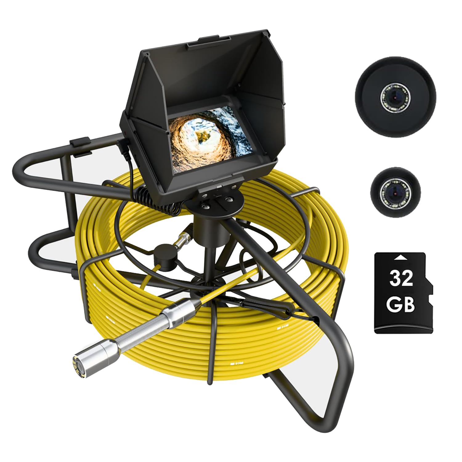 Photo 1 of **** PARTIAL SET *** Sewer Camera 100ft, 4.3" Pipe Snake Camera with DVR Function, Drain Plumbing Inspection with LED Light, 17mm/0.67in Waterproof Industrial Endoscope for Home Wall Duct Drain Pipe (30m/98ft)