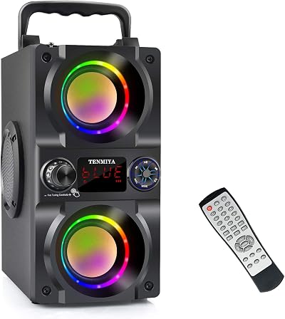 TENMIYA Bluetooth Speaker 40W Dual Subwoofer 5.0 Portable Party Speaker