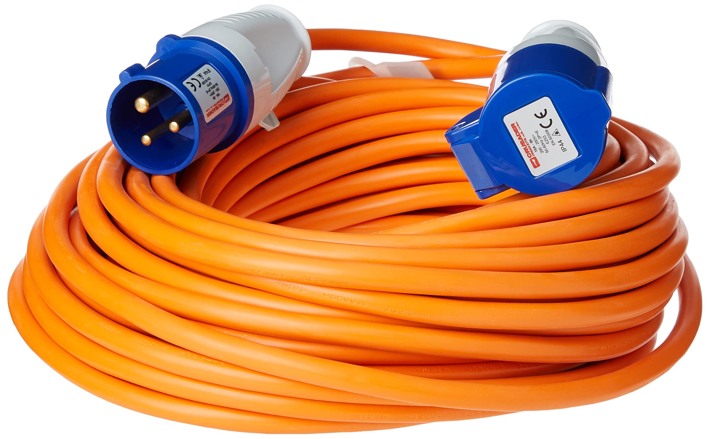 Semloh ML25 Mains Extension Lead, 25 m, Orange