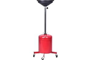 A A IN Aain AO5 5 Gallon Portable Oil Lift Drain, Steel Oil Drain, Adjustable Height Waster Oil drain for Changing car and Truck Motor Oil, Red