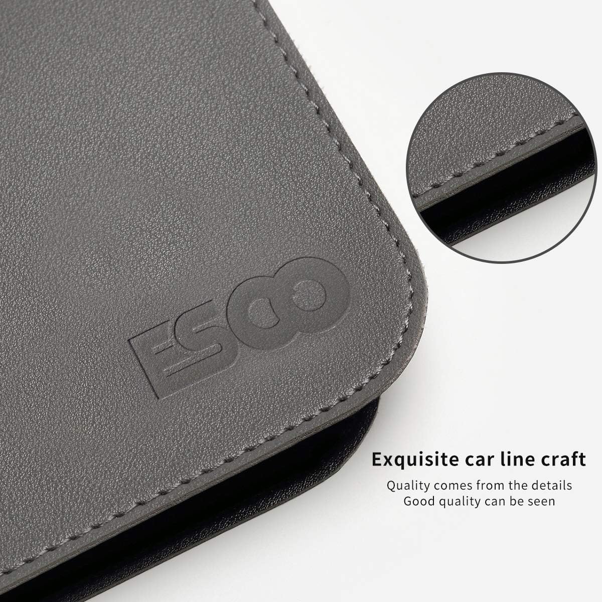 ESCOCO Multifunctional Desk Pad,Office Desk Mat,60 x 40 cm PU Leather Ultra Thin Waterproof Mouse Pad - Image 3
