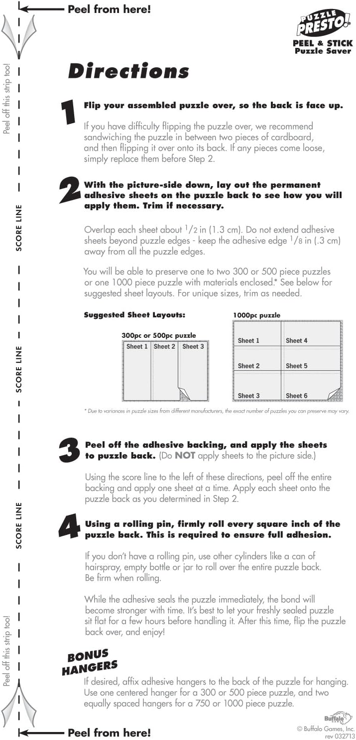 Puzzle Presto! Peel & Stick Puzzle Saver: The Original and Still the Best Way to Preserve Your Finished Puzzle!: Toys & Games