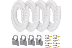 BEWAVE Pool Pump Hose for for Above Ground Pools, 4 Pack 1.25" Diameter Pool Filter Hose Accessory Pool Pump Replacement 59 Inch Long with 4 Clamps and 4 Pipe Holders