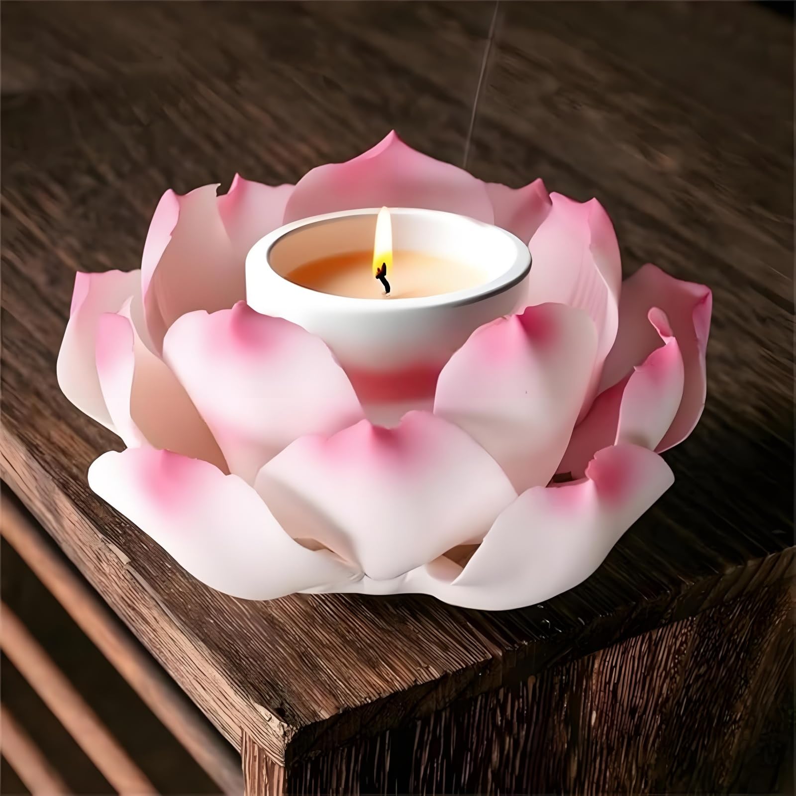 Photo 1 of * one petal is broken*
 Pink Lotus Incense Holder, Handmade Ceramic Burner with 7cm Center for Candles/Sticks, Feng Shui Home Decor, Gift for Mom, Wife, Best Friend