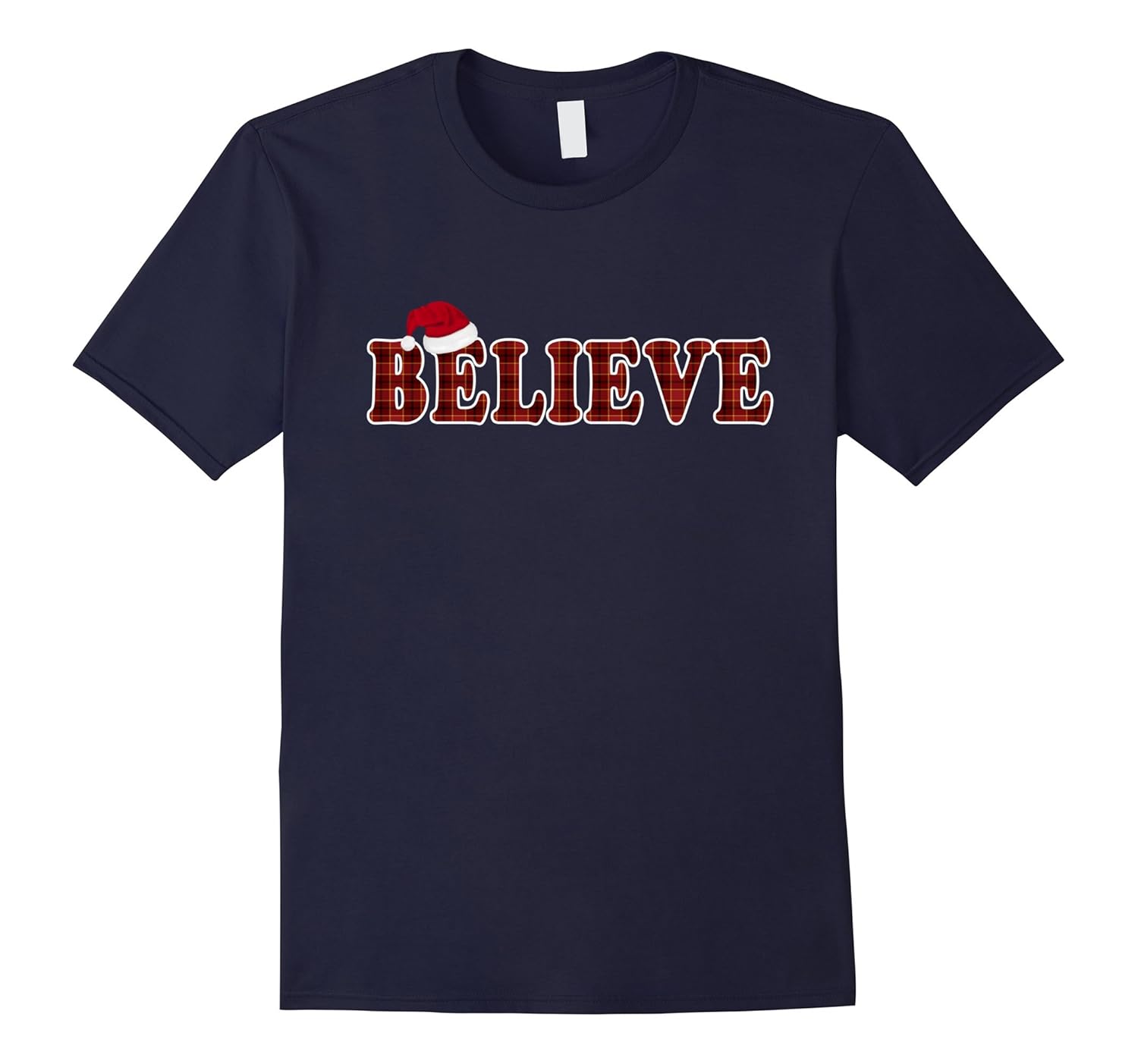 Plaid Believe Christmas T-Shirt Matching Family-Rose