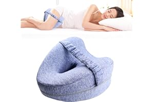 RQUXMT Leg & Knee Pillow for Side Sleepers,Ergonomic Leg Pillow for Soothing, Memory Foam Leg Pillow with Sleeping.Leg&Knee Pillow for Soothing Pain Relief for Sciatica（Blue）