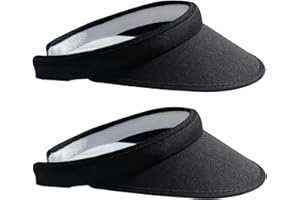 KEJEA 2 Pack Sun Visor Hats Women Men Clip On Wide Brim Visors Hat Outdoor Sports Golf Beach Travel Tennis Caps