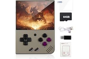 WESICH Miyoo Mini Plus Retro Game Console,3.5 Inch IPS Classic System Retro Video Games Consoles,with 64G TF Card and Wireless Networt Handheld Console Casual Game Console(Gray)