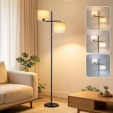 Copofed Black Floor Lamp for Living Room with Rotatable Shade,Foot Switch | Modern Floor Lamp for Bedroom，Standing Lamp with 3 Color Temperatures Led Bulb，67" Unique Floor Lamp for Office Indoor Use