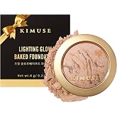 KIMUSE Baked Foundation, Color Correcting Powder Foundation for Mature Skin | Buildable Coverage, Radiant Natural Finish, Brightening Color Corrector, Lightweight