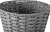 Zuvo Round Wicker Waste Paper Bin Grey 25x25x18 cm view 4