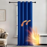 Deconovo Royal Blue Blackout Curtain 55 x 96 Inch 1 Panel Eyelet