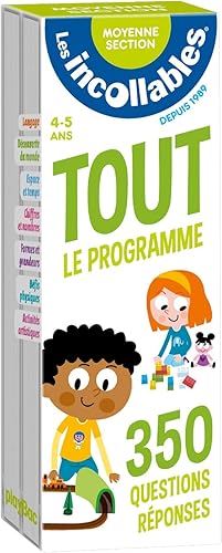 Download Les incollables - Tout le programme de la moyenne section - 4/5 ans: 350 questions réponses pour réviser en 2 éventails- Cahier de vacances PDF