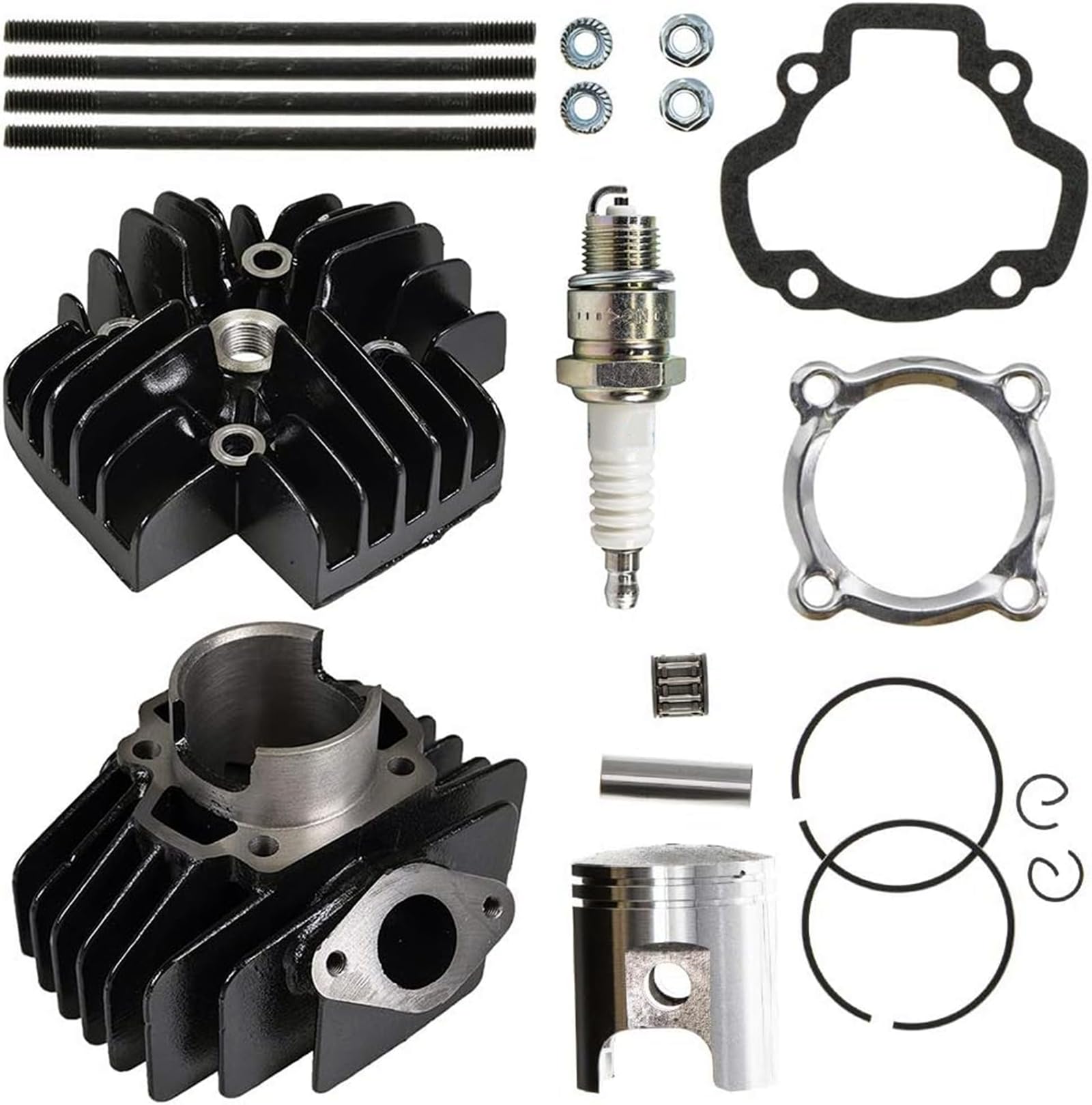 leihuo 60cc 大口径ピストンシリンダヘッドセット PW50 YF60S 4-Zinger Tri-Zinger QT50 YT60 バイク用ボアアップキット