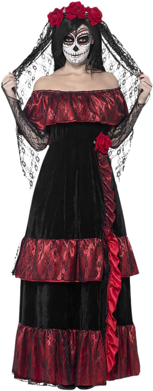 NET TOYS Sugar Skull Costume Gothic wedding dress S (size 10 12) Day of the dead outfit Dia de