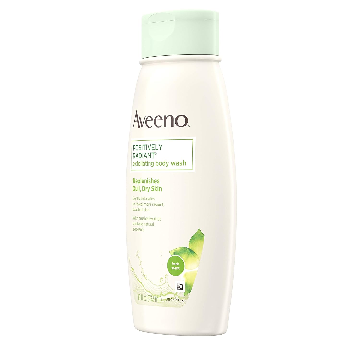 Aveeno Positively Radiant Exfoliating Body Wash with MoistureRich Soy Complex Crushed Walnut Shell for Dry, Dull Skin, SoapFree, DyeFree Hypoallergenic Formula 18 fl, 54 Fl Oz, (Pack of 3) : Beauty