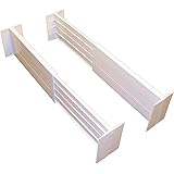 Dial Industries Adjustable Spring Loaded Drawer Dividers, Set of 2, 4.5" Deep, White
