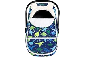 TANOFAR Winter Carseat Cover for Baby Boy, Dinosaurs Cozy & Warm Cover, Infant Car Seat Cover Ultra-Soft Breathable Protect Baby from Cold Wind, Zipped Removable Design