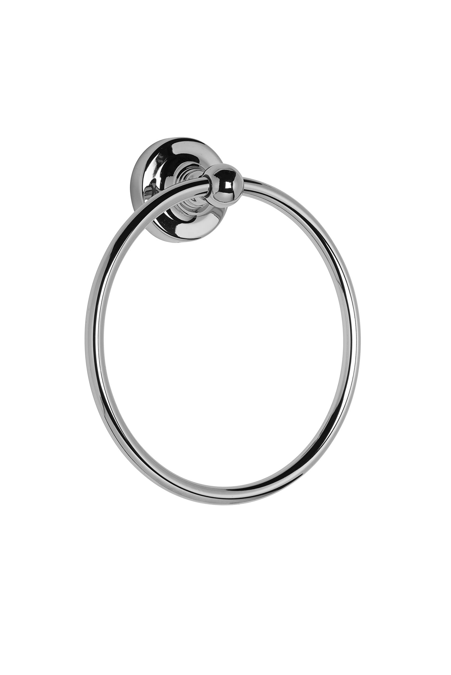Croydex QM461541 Glue-Fix Worcester Towel Ring, Easy Fit No Drilling No Tools,Silver