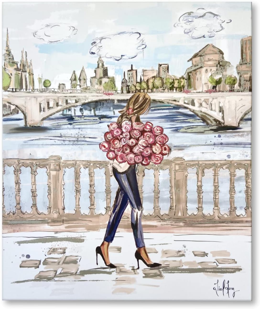 Mixed Media - Colleen Karis Designs | Sunday Farmer's Market | Canvas Wall Art, 24x20