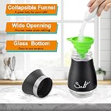 UDQYQ Salt and Pepper Shaker Set, Glass Bottle, Stainless Steel, Black view 7