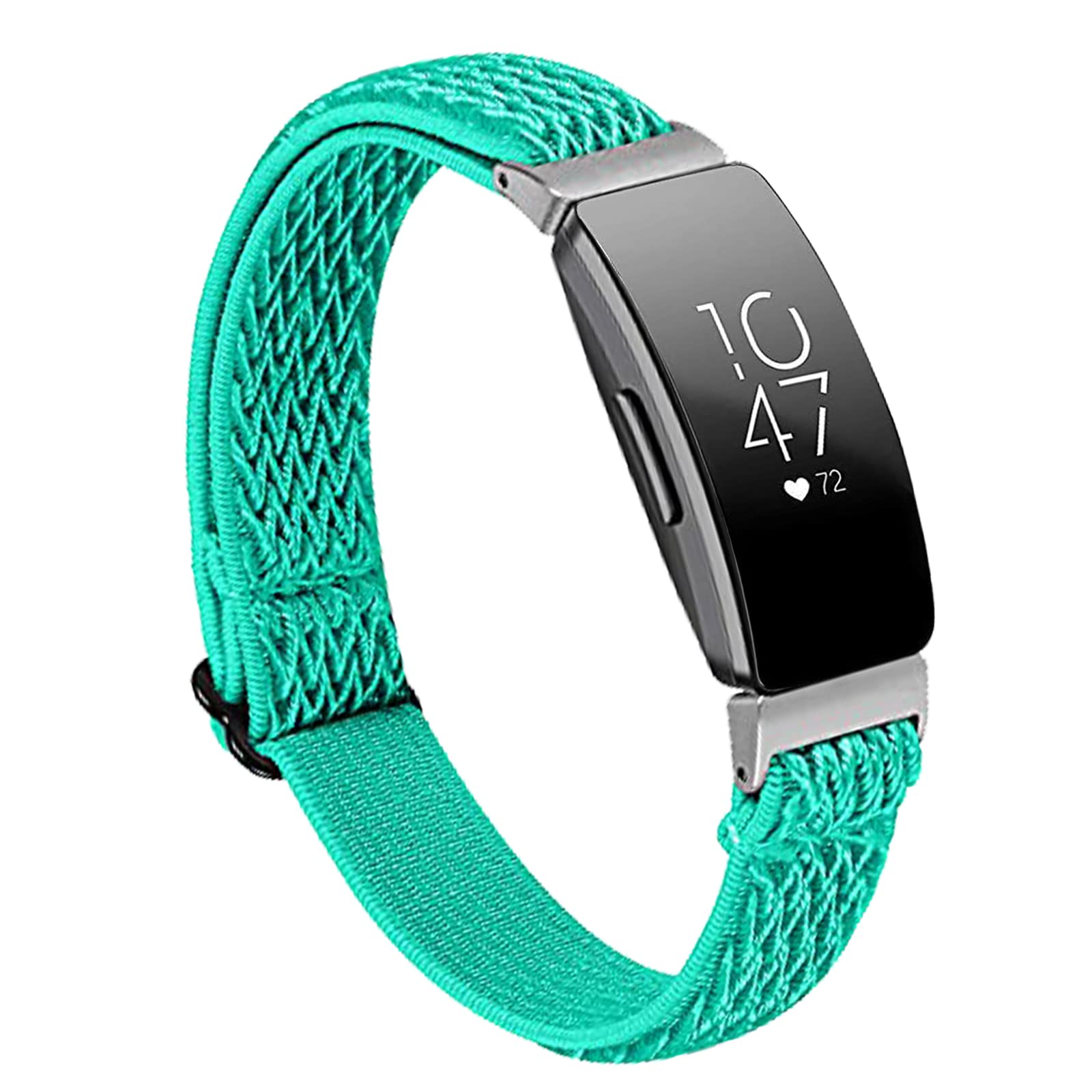 Miimall Sport Strap Compatible with Fitbit Inspire 2/Inspire HR/Inspire, Soft Nylon Elasticity Wristband Slim Skin-Friendly Adjustable Replacement Breathable Band Women Men for Fitbit Luxe-Green