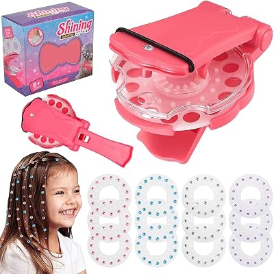 Pipihome Hair Gem Stamper 180 Rhinestones Kit for Girls 5-10 Year Olds Hair
