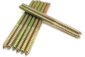 Pro Bamboo Kitchen 8pcs Self-Tapping Screw Hanger Bolts 5/16"-18 x 5 Hanger Bolts Double Headed Bolts for Furniture Wood Joint