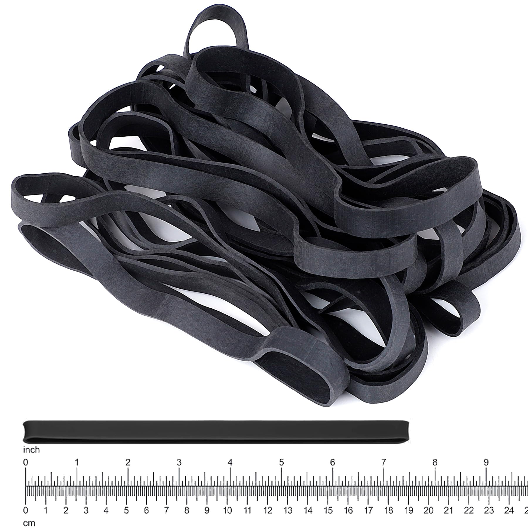 Heavy Duty Rubber Bands 20 Pcs Large Black Thick Elastic Rubber Bands 20 * 1cm Trash Can Band Rope Strong Durable Wide Wrapping Bands for Industrial Home Office School File Folders Garbage Can