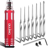 DULIWO Model Scriber Chisel 7 Blades (0.1/0.2/0.4/0.6/0.8/1.0/2.0mm) | Scribing Tool for Gundam Model Kit HG/RG/MG, Resin Kits, Line Scriber, Panel Line, Engraved Lines, Scale Model Hobby（red）