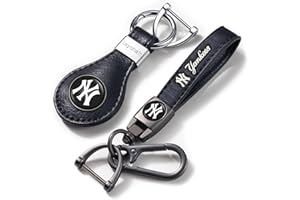 UMLYOP Leather Car Keychain Keyring for Baseball Fans,Car Key Fob Holder Keychain Lanyard,Souvenir/Gifts for Baseball Fans