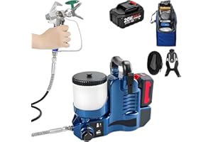 Handheld Paint Spray Gun for Walls, Battery Powered Paint Sprayer for Fence, 6-Speed Adjustment, 1.2L Large Capacity for Inte