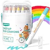 JUPITEARTH Silky Crayons for Toddlers, Twist Crayons, Non-Toxic, 36 Colors | Crayons for Toddlers Ages 1-3 &amp; Kids 4-8, Washable Crayons, Smooth &amp; Easy-Grip Art Supplies, Coloring Gift for Boys &amp; Girls