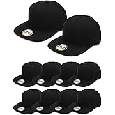 PJPSAA 10 Pack Blank Snapback Hats for Men Flat Brim Hats Baseball Caps Bulk
