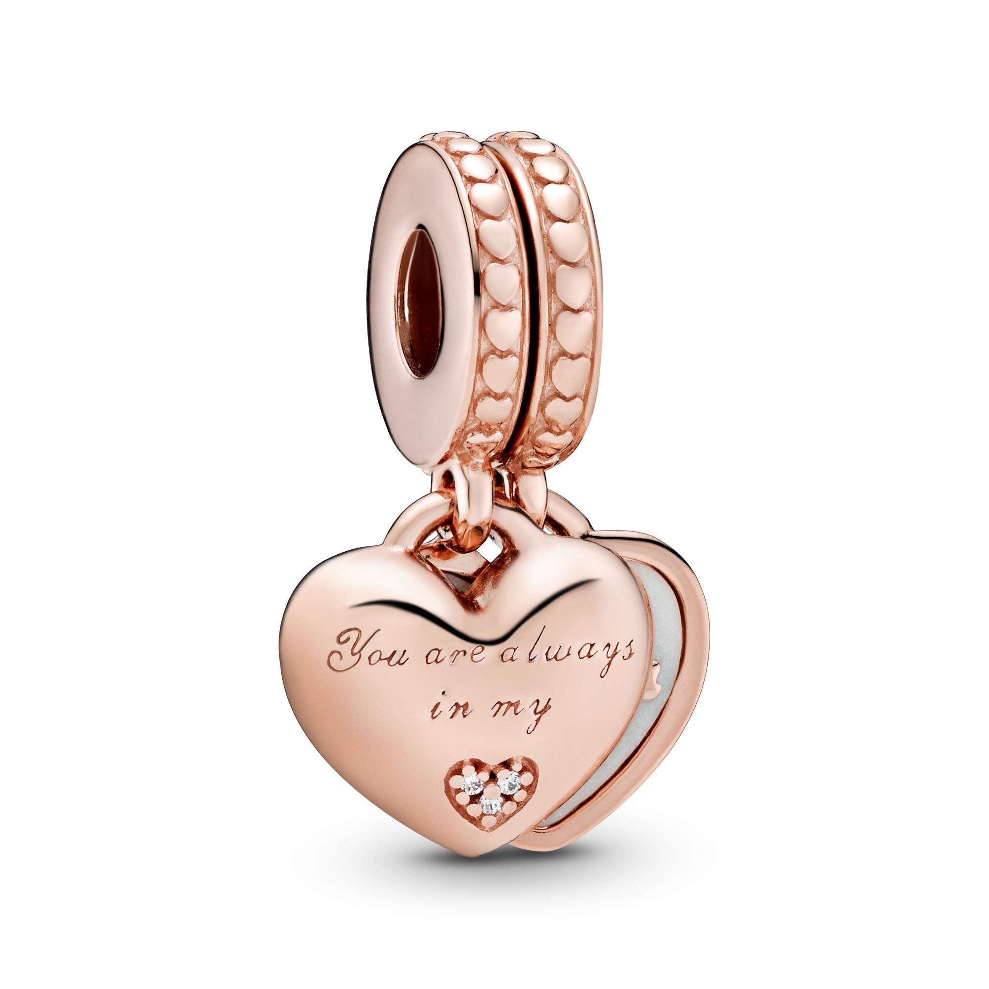 Moments Women's 14k Rose Gold-Plated and Sterling Silver Thanks for Being my Mum Bracelet Charm