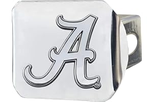 University of Alabama NCAA Chrome Metal Hitch Cover by FANMATS - Unique 3D Chrome Team Logo Molded Design – Easy Installation on Truck, SUV, Car or ATV - Ideal Crimson Tide Gift for Student/Alumni/Fan