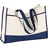 GemlineContemporary Tote - Natural/ Navy - One