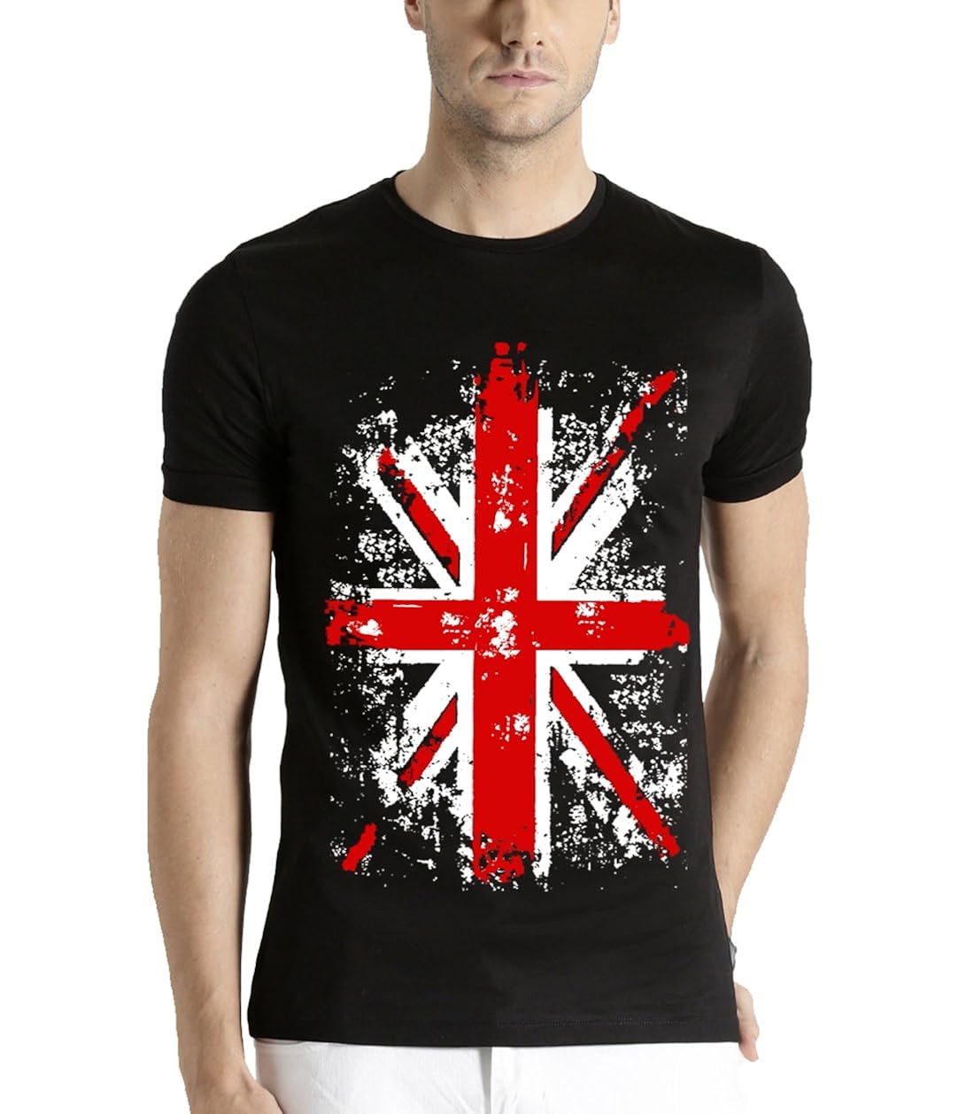 adro men's uk flag printed cotton t-shirt