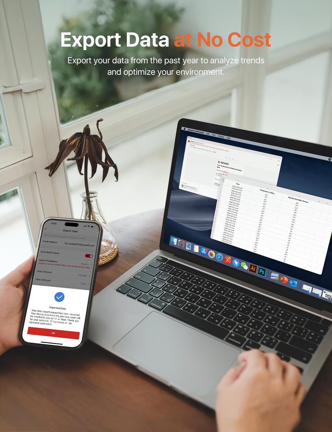 X-Sense WiFi Hygrometer Indoor Humidity with SBS50 Base Station, Smart Hygrometer Thermometer with App Notification, Temperature Sensor for Room Temperature Monitoring, 3 Sensors & 1 Base Station