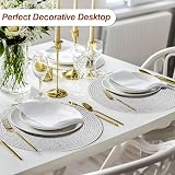 HEYOMART Round Placemats Set of 6 38cm Silver Woven Placemats Christmas view 4