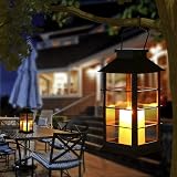 Tomshine Outdoor Solar Lanterns 2 Pack Flickering Candle Lights Patio Garden view 5