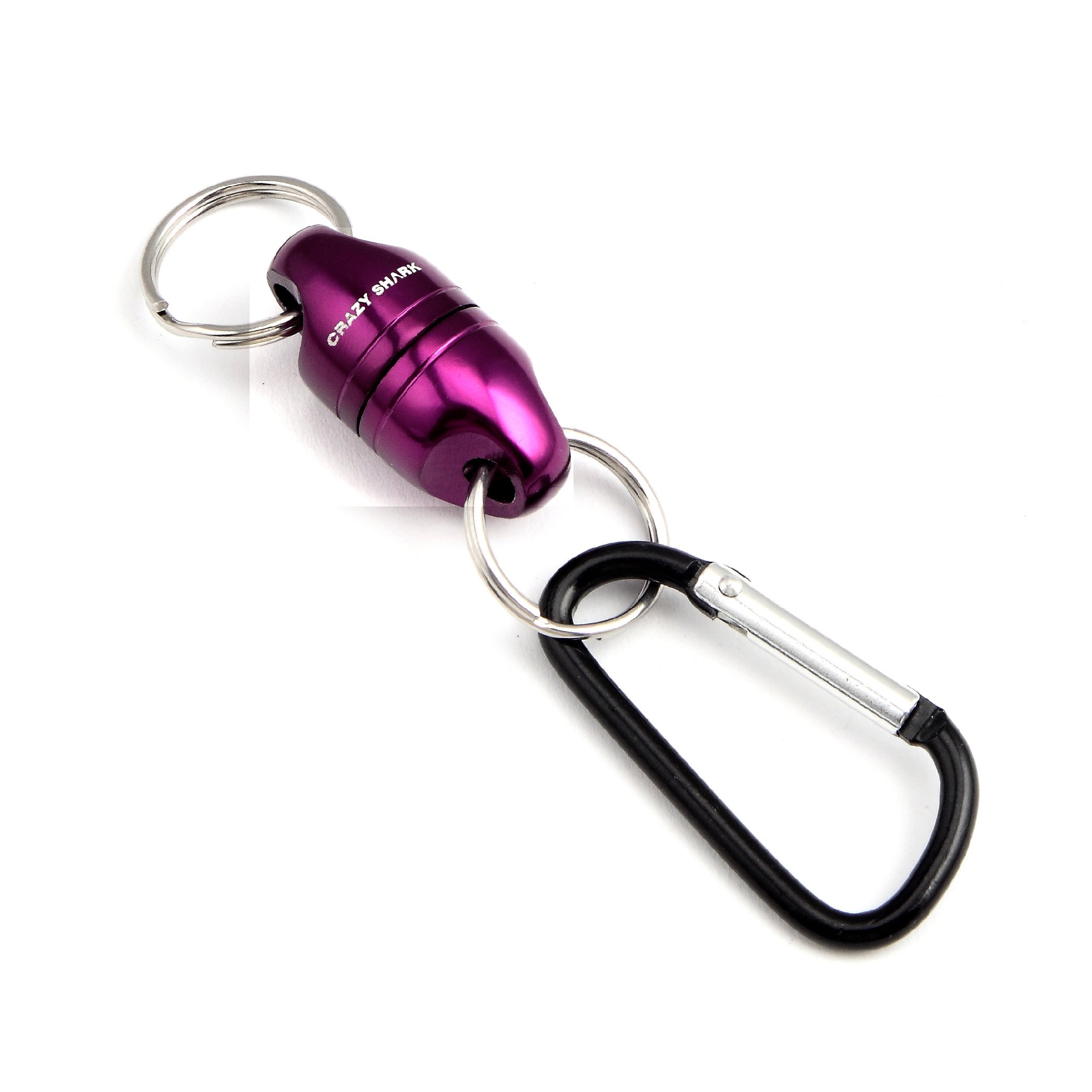 CrazyShark Magnetic Net Release Aluminum Shell for Fly Fishing Purple — image 1