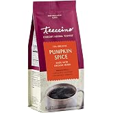 Teeccino Chicory Coffee Alternative &ndash; Pumpkin Spice &ndash; Fall&rsquo;s Favorite Hot Beverage That&rsquo;s Prebiotic, Caffeine-Free &amp; Acid Free, Medium Roast, 11 Ounce