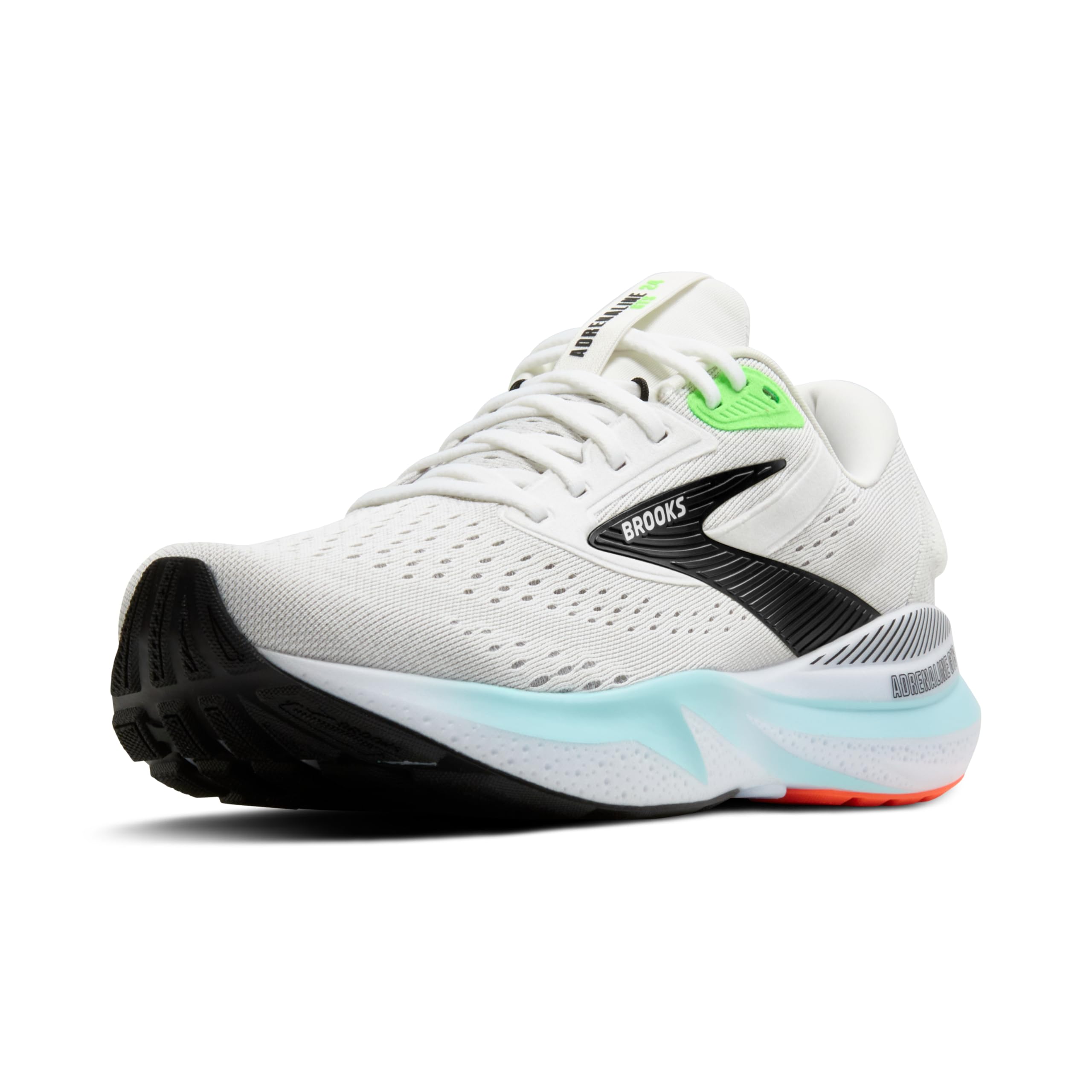 Brooks Adrenaline GTS 24, calzado para correr con soporte para hombre - Blanco/Gecko/Atomizer - 11 Medium