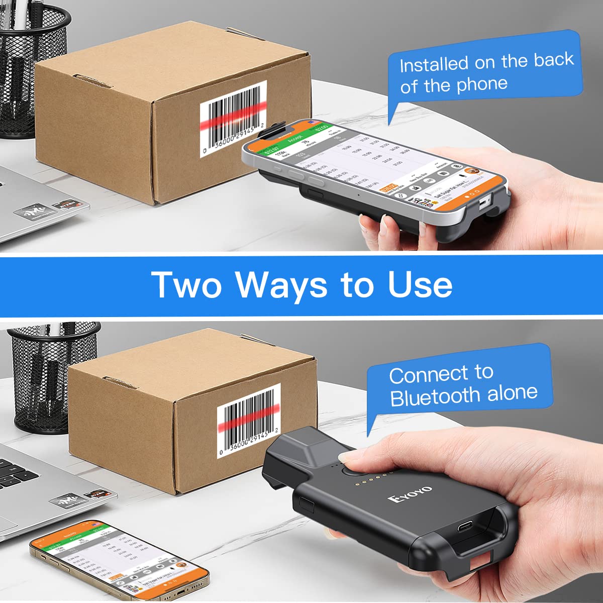 Mua Eyoyo Upgraded QR Code Scanner Bluetooth Android Barcode Scanner ...